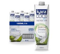 Kara Coconut Water 1ltr x 6 Bottles - Replenishing Refreshment for Natural Hydration, Coconut, Packed With Electrolytes, Gluten Free, Halal Certified