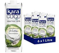 Kara Pure Coconut Water 6 x 1-Litre, Replenishing Refreshment for Natural Hydration, Coconut Taste, Packed With Electrolytes, Gluten Free, Full Of Vitamin C
