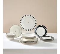 Karaca 50th Anniversary Signature Collection Korea 24-Piece Tableware for 6 People White Black, Premium Fine Bone China Plates Bowls Dinner Set, Luxury Modern Aesthetic Crockery, Hand Wash Only