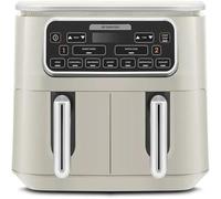 Karaca Air Cook 8-in-1 Dual XXXL Air Fryer with Stew Function, 8L, 2500W, 8 Cooking Functions, Large Meal Volume with Less Fat, Odourless and Smokeless Cooking, Adjustable Cooking Time, Starlight