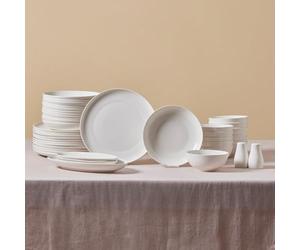 Karaca Allure Plates and Bowls Set, Bone China, Beige Dinner Set, Complete Kitchen Tableware Collection, Ideal Dinnerware for 12 People Dining Experience, 41 Piece
