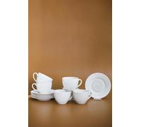 KARACA Anna Embossed Tea Set. 12 Pieces. White