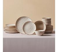 Karaca Aria Plates and Bowls Set with Dinner Plate, Pasta Bowl, Side Plates & Cereal/Soup Bowls - Reactive Stoneware Dinner Sets for 6 People - 24 Piece Dinnerware (Beige)