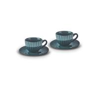 Karaca Austen 4-Piece Tea Cup and Saucer Set for 2 People, Green