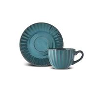 Karaca Austen 4-Piece Tea Cup and Saucer Set for 2 People, Green