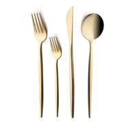 KARACA Bella 24-Piece Cutlery Set, Shiny Gold Finish, Service for 6, Premium Stainless Steel, Elegant Dining Collection