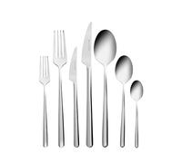 Karaca Boreas 84 Piece Silver Cutlery Set for 12 People - Stainless Steel Knife Fork Spoon Set - Kitchen Silverware Knives and Forks Set