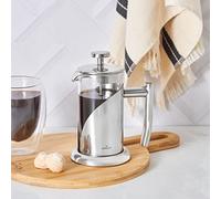 KARACA Borosilicate Glass Stainless Steel French Press Coffee Maker - Coffee Press for Home, Office, Travel and Camping - Silver Transparent - 350 ml