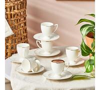 KARACA Boyoz 6 Person Coffee Mug Set 85 ml, Coffee Mugs, Coffee Service, Unique Design, Ambience Provides