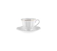 KARACA Çan Turkish Coffee Cup Set for 6 People - 12 Piece White Cups with Saucers - Small Porcelain Espresso Set - Ideal for Serving Greek, Arabic Coffee (90 ml)