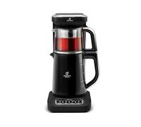 Karaca Caysever Robotea Pro 2.3L Tea Maker & Filter Coffee Machine, Smart Electric Kettle & Glass Teapot, Talking Automatic Turkish Teapot, 2500W, Black & Chrome