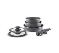 Karaca Comfort 6-Piece Induction Non-Stick Detachable Cookware Set, Dishwasher Safe, Ceramic Coating, No Oil Required, Black