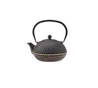 Karaca Dark Gold Cast Iron Induction Teapot, 900ml, Japanese Tetsubin Tea Kettle, Cast Iron Teapot, with Infuser for Loose Leaf and Tea Bags,Black Gold