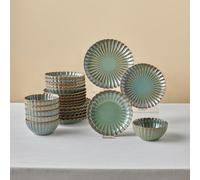 Karaca Earth Collection Cora Reactive Glaze 24-Piece Dinner Set for 6, Multi, Stoneware, Dishwasher Safe, Microwave Safe