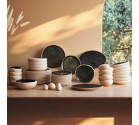 Karaca Earth Collection New Galactic Reactive Glaze 55-Piece Dinner Set For 12 People, White