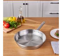 KARACA Elite 30 cm Stainless Steel Induction Frying Pan - PFOA-Free 18/10 Cookware, Dishwasher Safe, Silver Finish