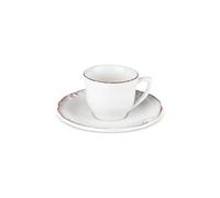 KARACA Elizabeth Turkish Tea Cup Set for 1 Person - 2 Piece Tea Cup and Saucer Set - Ceramic Tea Mug Set - Small Teacup Gift for Women - Ideal for Serving Hot Drinks (180ml)