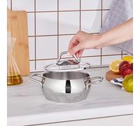 Karaca Emirgan Stainless Steel Stockpot with Lid, 16cm, Silver