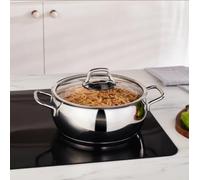 Karaca Emirgan Stainless Steel Stockpot with Lid, 22cm, Silver