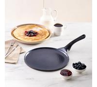 KARACA Fluffy 26cm Ceramic Non-Stick Induction Crepe & Pancake Pan Black | Wide 26cm profile with ceramic coating, induction compatibility and dishwasher-safe care for simple everyday use.