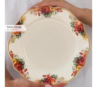 KARACA Forever Bone Amarose 26-Piece Breakfast Set, Gold - Elegant Bone China Tableware with Refined Gold Accents