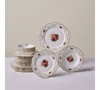 Karaca Forever Bone China Antique 24-Piece Dinner Set For 6 People, Multi