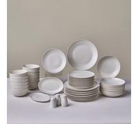 Karaca Forever Bone Artiste 53-Piece 12-Person Dinnerware Set, Dinner Plate, Side Plate, Pasta Bowl, Cereal Bowl, Serving Platter, Dishwasher Safe, Microwave Safe,