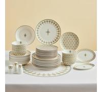 Karaca Forever Bone China Dorothy, 53-Piece Dinner Set for 12 People, Gold
