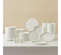 Karaca Forever Bone China Pablito 53-Piece Dinner Set for 12 People, Premium White Bone China Tableware Collection