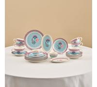 KARACA Forever Bone Spello Blue 26-Piece Breakfast Set - Elegant Bone China Tableware for Everyday Mornings