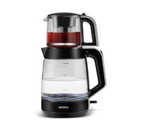 Karaca Glass Tea XL 2 in 1 Glass Tea Maker, 1900W, BPA-Free, 3.1 litres, Turkish Tea Maker, Space Grey