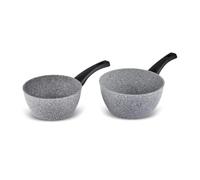 Karaca Gris Biogranit 2-Piece Sauce Set, 16cm Milk Jug 1.6L 18cm Milk Jug 1.7L, Grey