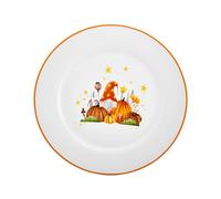Karaca Halloween Elf Porcelain Dinner Plate, 27cm, Halloween Collection, Pumpkin and Elf Design Plate, Halloween Tableware, White Multi