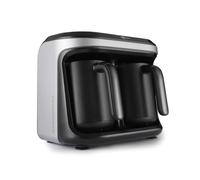 KARACA Hatır Hüps Duet - Turkish Coffee Machine 1400W, 10 Cups Capacity with 2 Pots, Electric Turkish Coffee Pot for Hot Coffees and Milk-Based Drinks, Temperature Control - Dark Silver