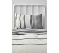 KARACA Home Black Dobby Woven Single Duvet Cover Set, (135X200 Duvet Cover + 100x200+27 Fitted Sheet + 50x75 Pillowcase), Cotton Viscose, Dobby Woven, Embroidered, Natural, Allows Skin to Breathe