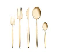 KARACA Lisbon 30-Piece Shiny Gold Cutlery Set for 6 People - High-Gloss Polished Gold Flatware - Premium Stainless Steel Knife, Fork & Spoon Set - Elegant Luxury Tableware for Formal Dining