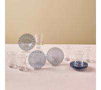 Karaca Luna 12-Piece Turkish Tea Glasses for 6 People, 130ml Glass Tea Cups with Elegant Light Blue Glass Saucers