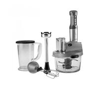 Karaca Mastermaid 8 in 1 Food Processor & Blender, 1.5L Glass Bowl & 1.2L Smoothie Jar, Stainless Steel Blades Multifunctional Food Chopper for Kitchen, 2500W, Galaxy Grey