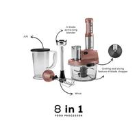 Karaca Mastermaid Prosteel Glass 8 In 1 Food Processor, 2500W, Rosegold