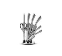 KARACA Meister Palm Stainless Steel Knife Set with Stand, 8 Piece, Silver