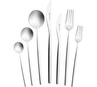 Karaca Mild 84-Piece Cutlery Set for 12 People - 316+ Stainless Steel, Dinnerware Tableware Silverware Service, Includes Fork, Spoon, Knife, Dessert Fork,Teaspoon, Mirror Polished, Silver