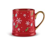 Karaca New Year Christmas New Generation Bone Golden Line Mug, 355ml, Red Multi