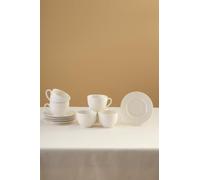 KARACA Nora Embossed Tea Set. 12 Pieces. White