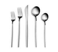 KARACA Orion 30-Piece Cutlery Set for 6 People - 18/10 Stainless Steel Cutlery Set, Tableware Flatware Silverware Set with Knife Fork Spoon Set, Mixed & Luxury Cutlery Set, Platinum