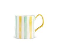 KARACA Primavera Stoneware Mug with Handle, Large Tea Cups and Coffee Mugs, Ideal Coffee Cup for Serving Latte, Cappuccino, Colorful Stripes, 400ml, Single