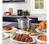 Karaca Quick & Safe 2-Piece Stainless Steel Pressure Cooker Set, 4L+6L, Induction Multi Cooker Pot, 2 Cooking Programs, Dishwasher Safe, All Hob Types, Silver (Small & Large)