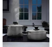 Karaca Quick And Safe 2-Piece Stainless Steel Induction Pressure Cooker Set, 6L+8L