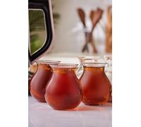 Karaca Refikadan Tatlıcan Tea Glasses Set, 6-Piece People Tea Service Set Dishwasher Safe Turkish Tea Glass Turkish Tea Glasses Unique Design Practical