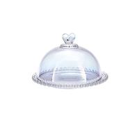 KARACA Rory 19cm Clear Glass Cake Dome with Serving Plate Luster