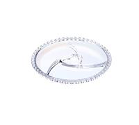 KARACA Rory Serving Dish 23 cm, Transparent Glass Plates for Serving Appetizers, Main Courses & Entertaining, Hearth Shape